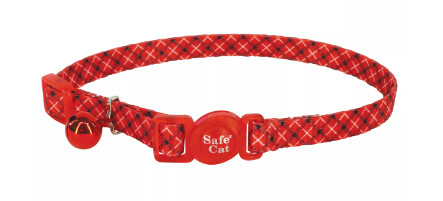 Coastal SafeCat Fashion Cat Collar - Red Plaid
