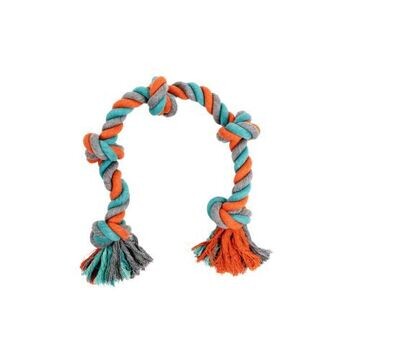 BUD'Z ROPE TOY 5 KNOT ORANGE & BLUE 35.5"