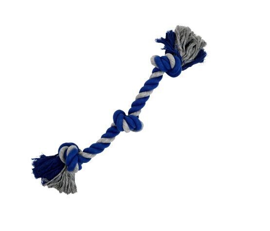 BUD'Z ROPE TOY 3 KNOT GREY & BLUE 23.5"