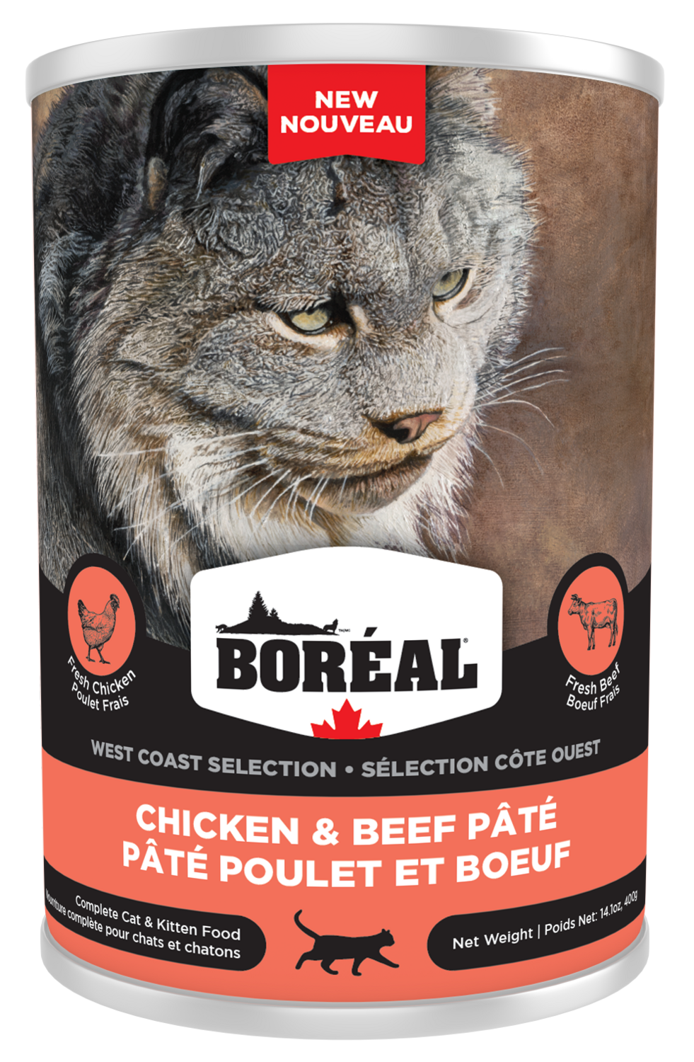 BOREAL CHICKEN & BEEF PATE FOR CATS 14 OZ