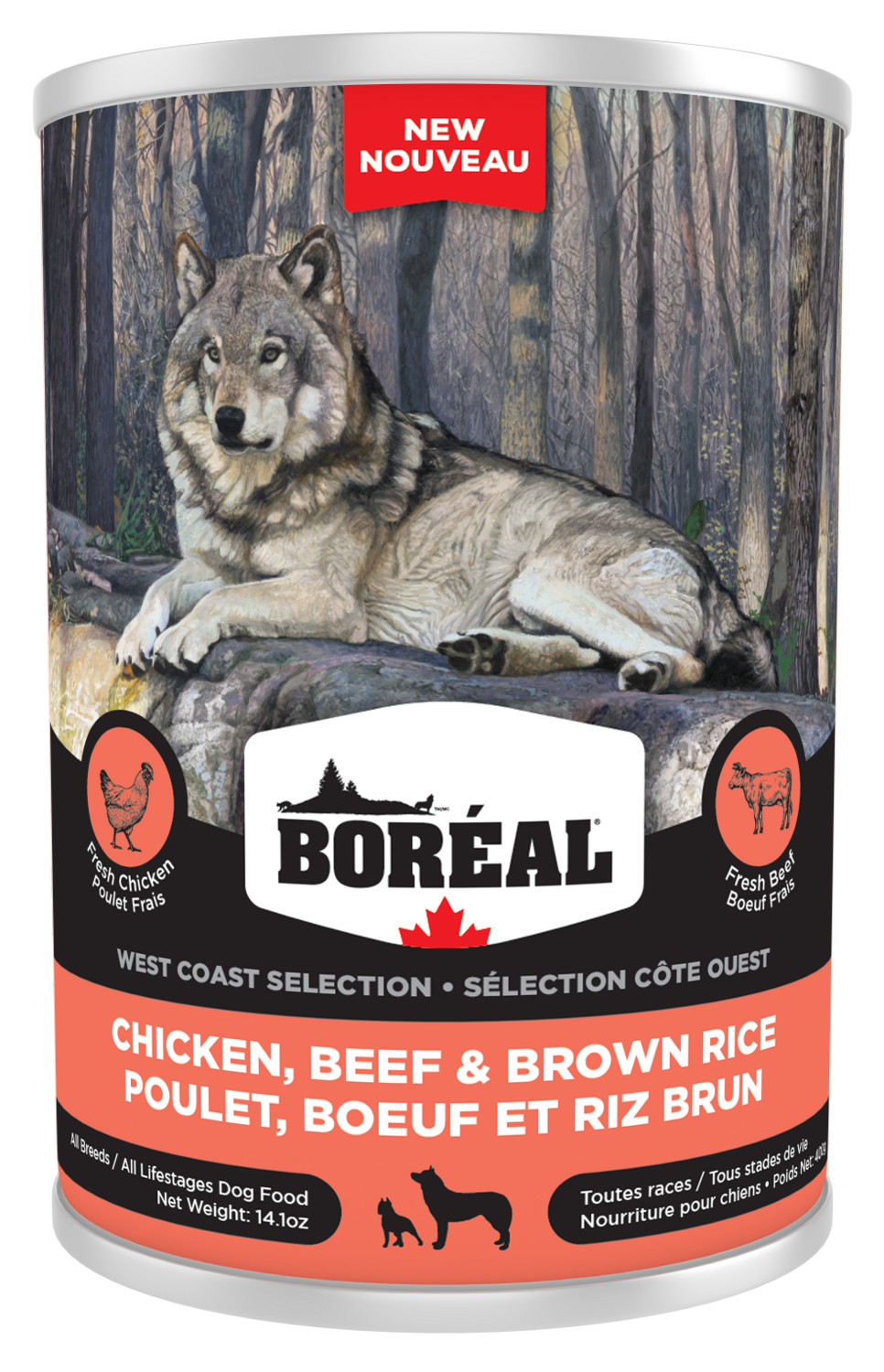 BOREAL CHICKEN, BEEF & RICE FOR DOGS 14 OZ