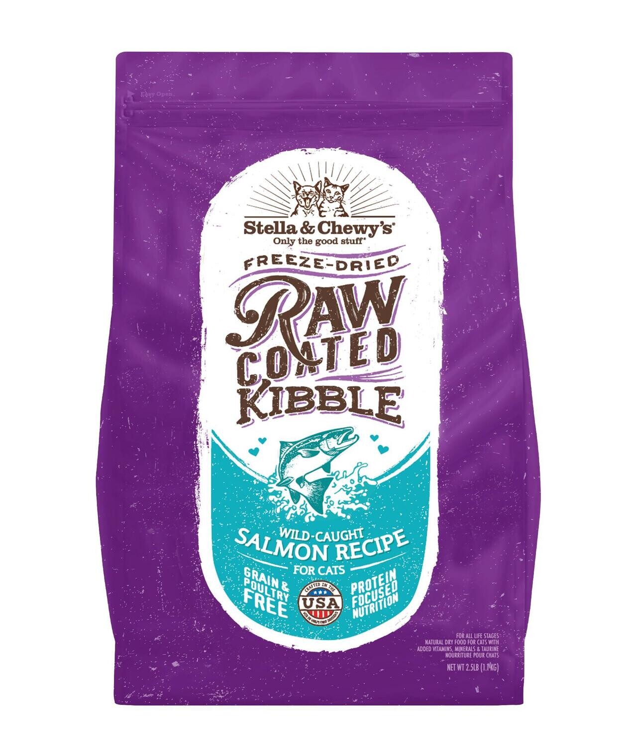 STELLA &amp; CHEWY&#39;S RAW COATED KIBBLE FOR CATS SALMON 5lb