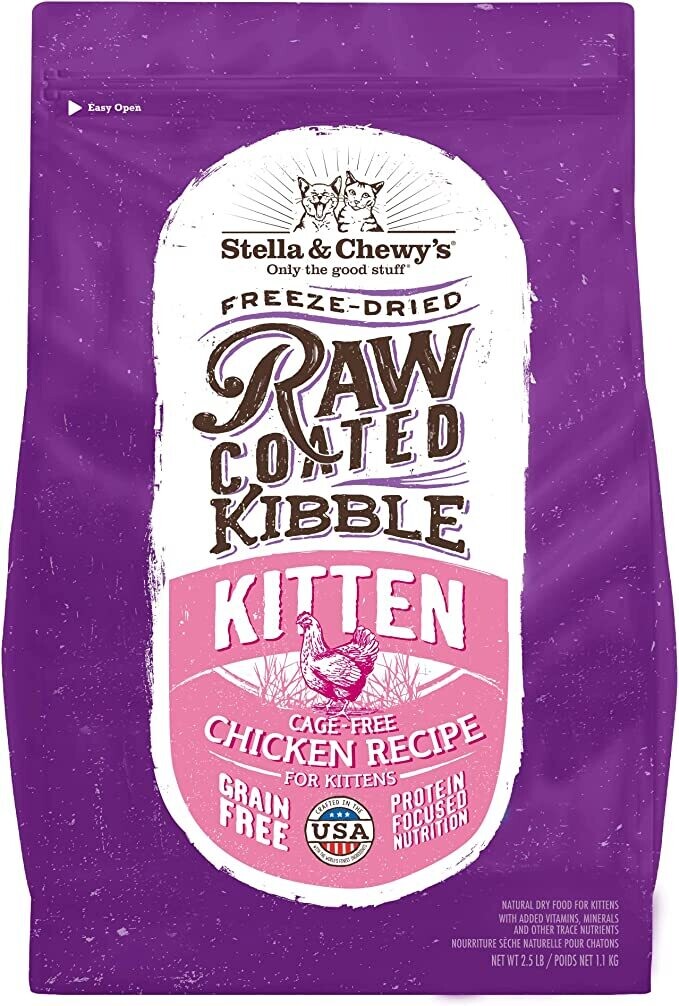 STELLA & CHEWY'S RAW COATED KIBBLE FOR KITTEN CHICKEN 2.5lb