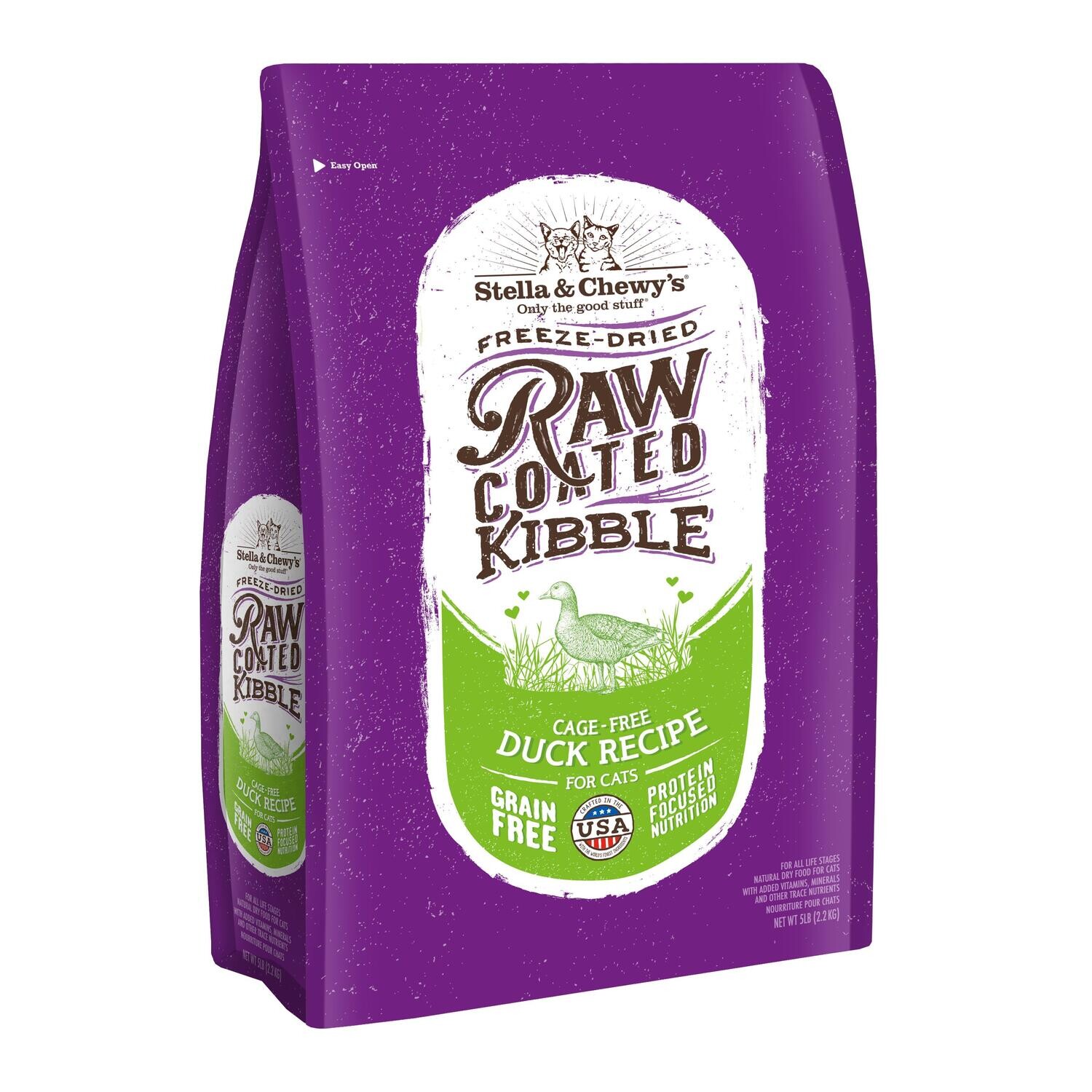 STELLA & CHEWY'S RAW COATED KIBBLE FOR CATS DUCK 5 LB