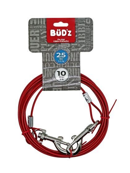 BUD'Z TIE OUT - UP TO 25 LBS - 10'