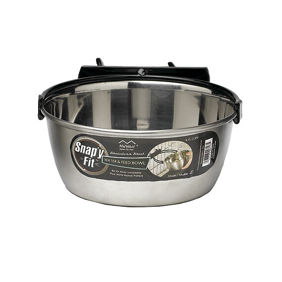 Mid-West Homes Snapy Fit Stainless Steel Water Feed Bowl Dog 1qt