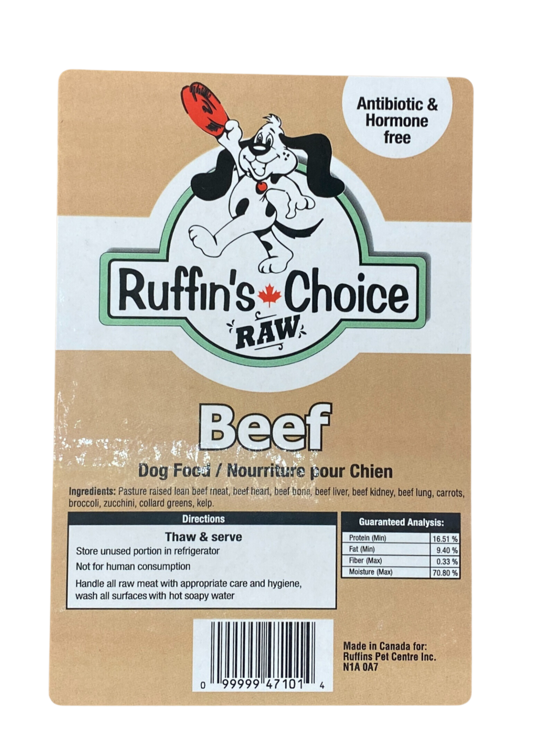 Ruffin's Raw Beef 24lb