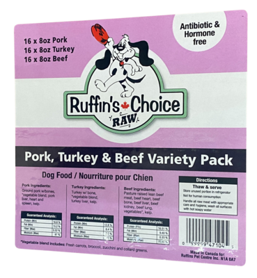 Ruffin's Raw Pink Variety Pack (No Chicken) 24lb