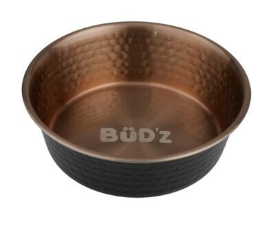 BUD'Z STAINLESS STEEL BOWL WITH HAMMERED INTERIOR - COPPER 10 OZ