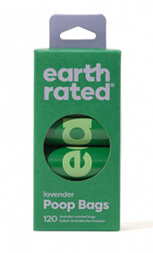EARTH RATED POOP BAGS - 8 REFILL ROLLS (LAVENDER)