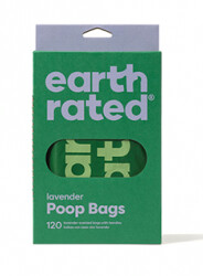 EARTH RATED POOP BAGS - 120 EASY-TIE HANDLE BAGS (LAVENDER)