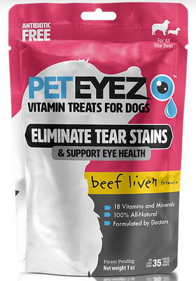 PETEYEZ TEAR STAIN TREAT FOR DOGS BEEF LIVER 1 OZ