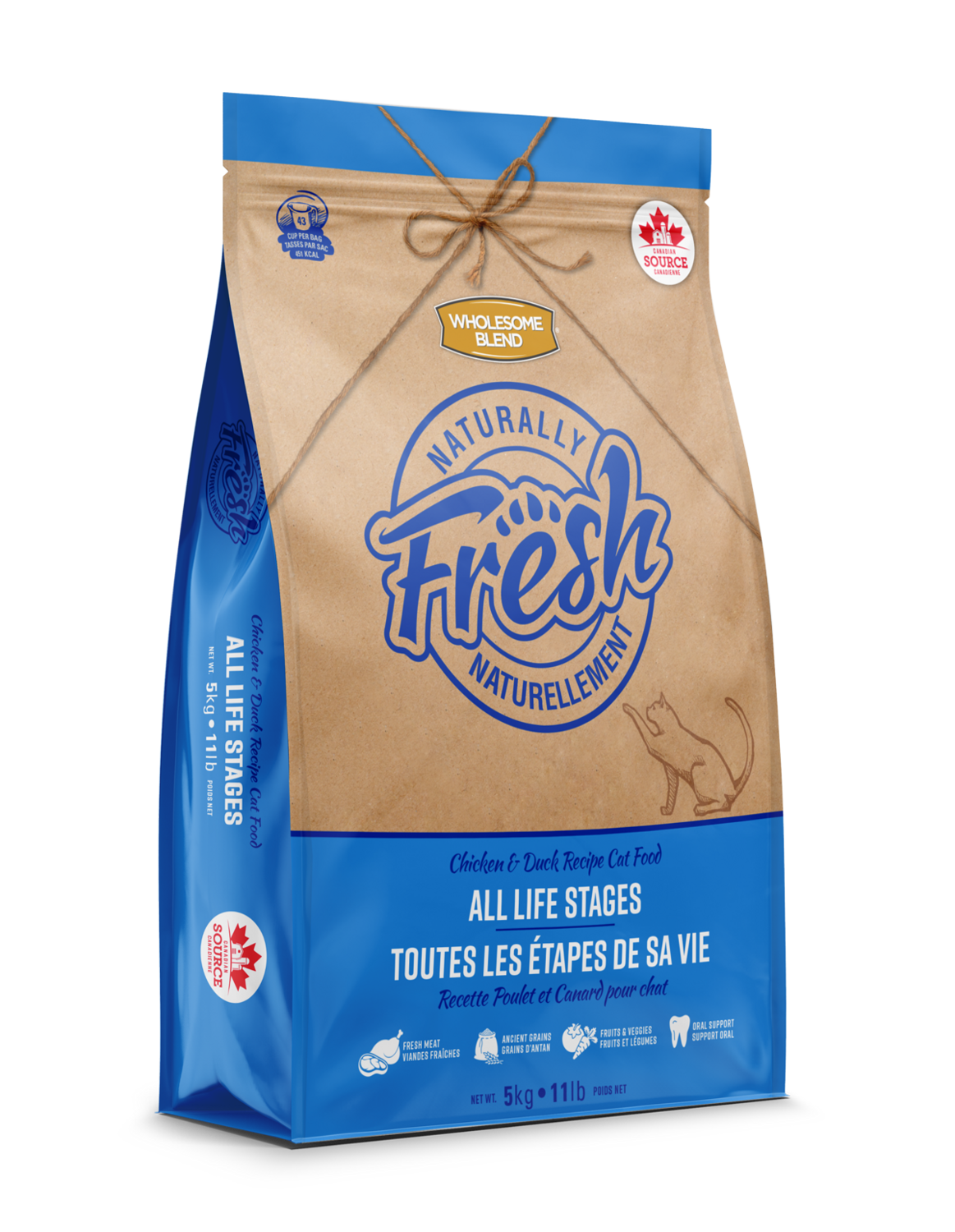 WHOLESOME BLEND NATURALLY FRESH CAT - CHICKEN & DUCK 2.27KG