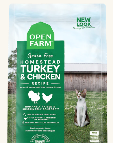 OPEN FARM GRAIN FREE CAT FOOD - TURKEY & CHICKEN 4 LB