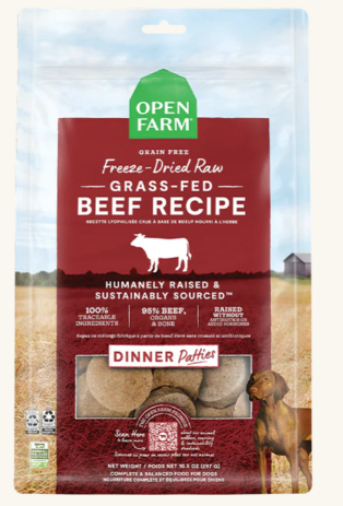 OPEN FARM FREEZE DRIED PATTIES - BEEF 297g