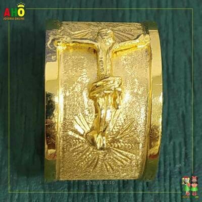 Anillo Tubo Cristo Oro18k