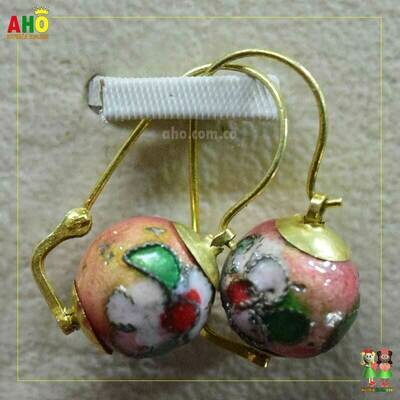 Aretes piedra bola Oro18k