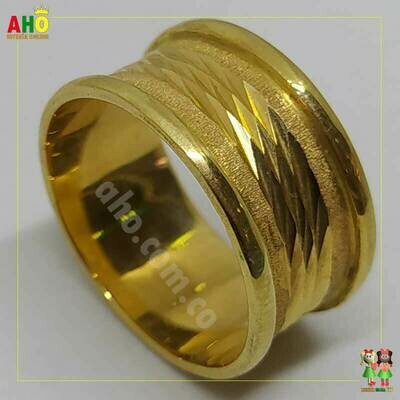 Anillo semi tubo Oro18k