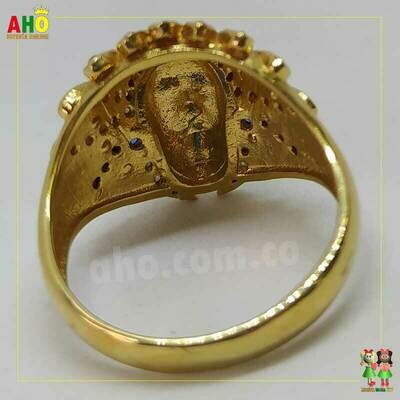 Anillo Piel Roja para hombre Oro18k