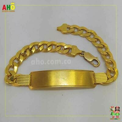 Pulsera Cubana con placa Oro18k