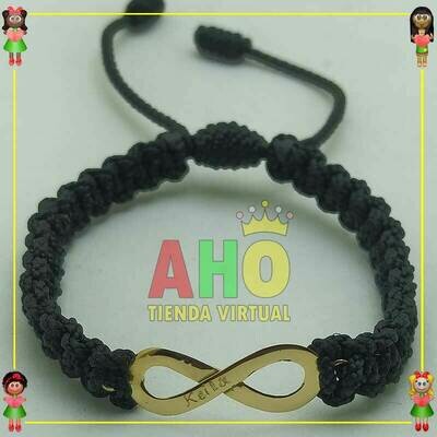 Pulsera Tejida Infinito Macrame Oro18k
