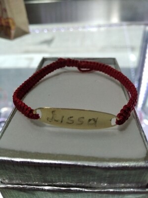 Pulsera Tejida Macrame Con Dije Oro18k