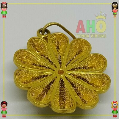 Dije Flor Filigrana Oro18K