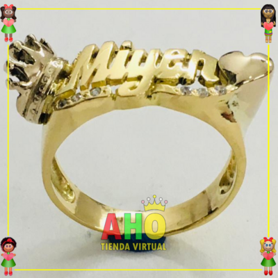 Anillo Nombre Miyer Oro18k