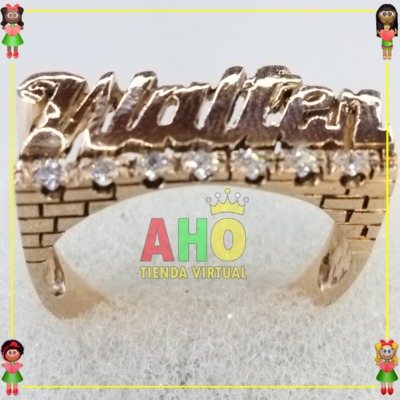 Anillo Nombre Walter Oro18k