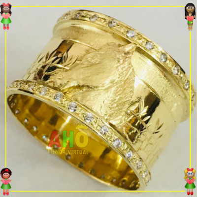 Anillo Tubo Caballo en Oro 18K