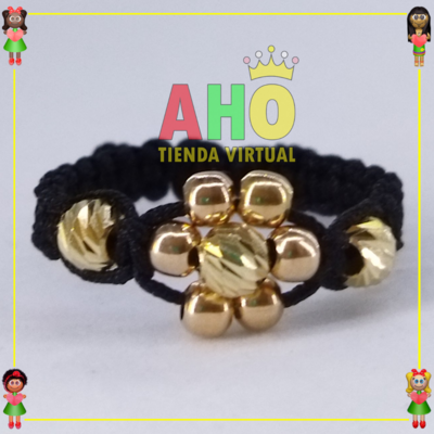 Anillo Tejido en Macramé con Oro 18K