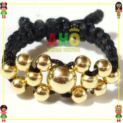 Anillo Tejido en Macramé con Oro 18K