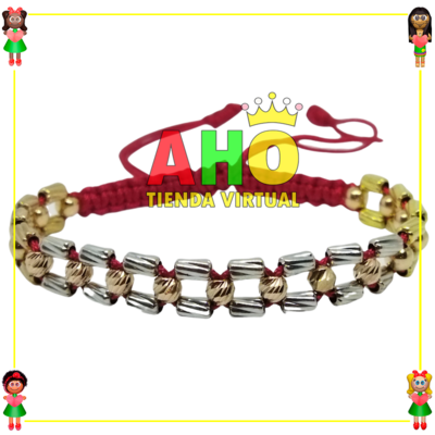 Pulsera Tejida Macrame Oro18k