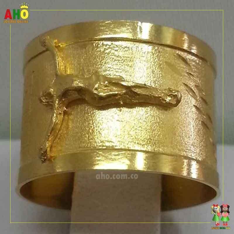 Anillo Tubo Cristo Oro18k