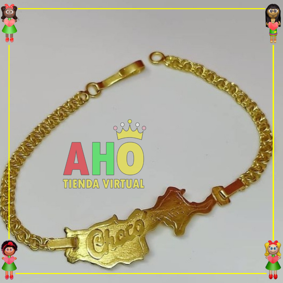 Pulsera Mapa Choco Oro18k