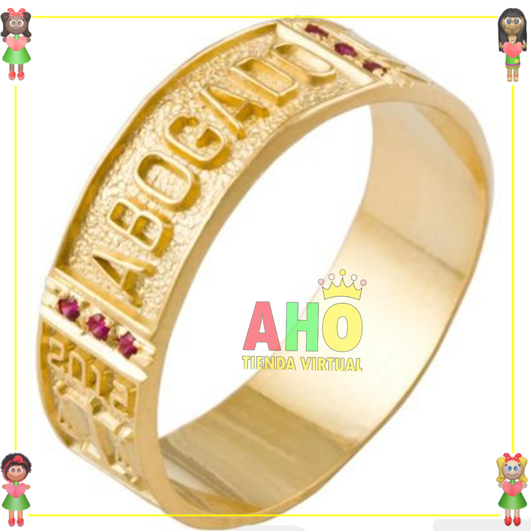 Anillo Grados Abogada Oro18k