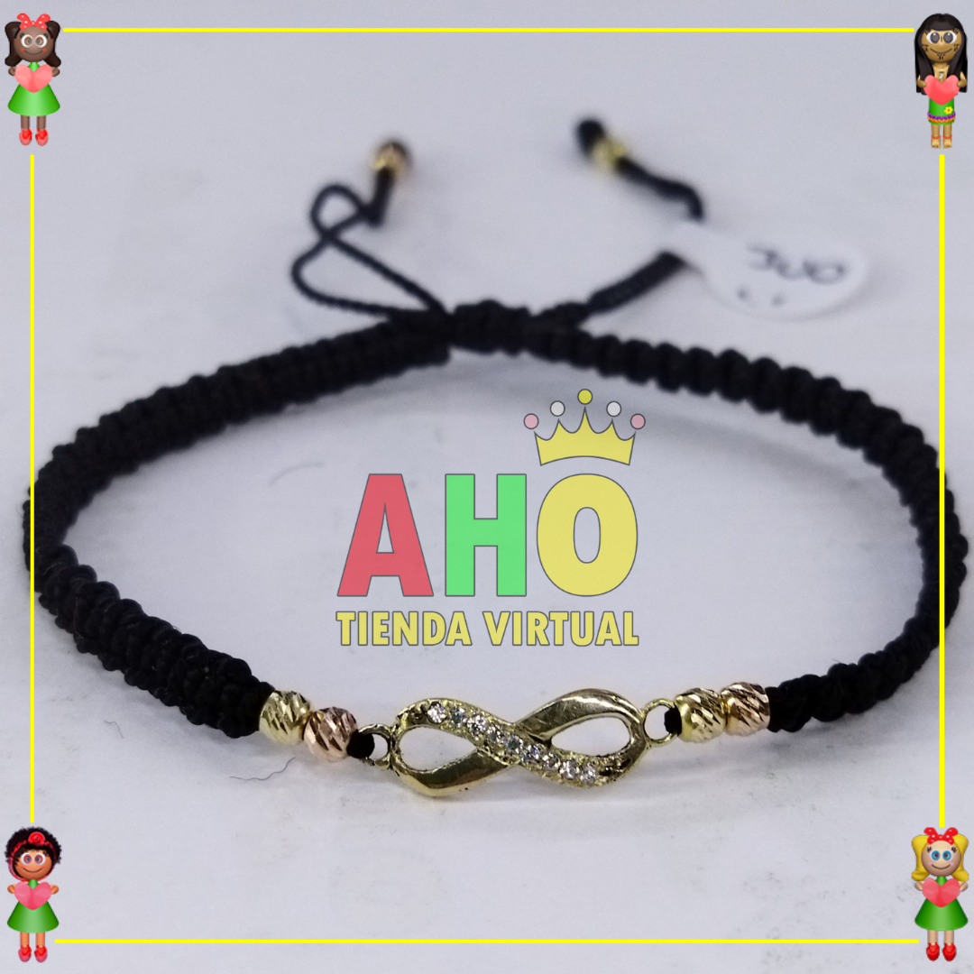 Pulsera Tejida Infinito Macrame Oro18k