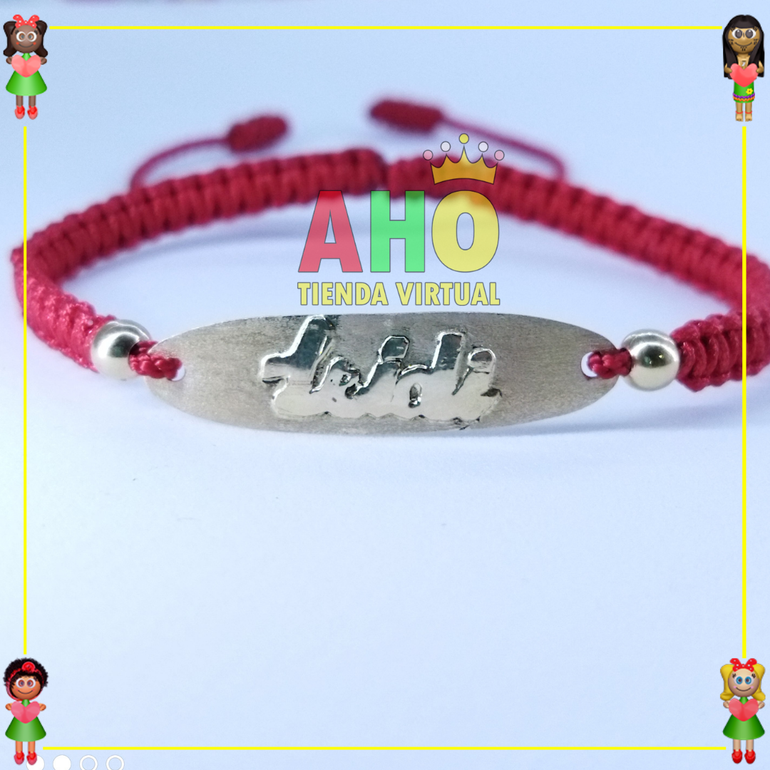 Pulsera Tejida Macrame Con Letras y Nombres en Oro18k