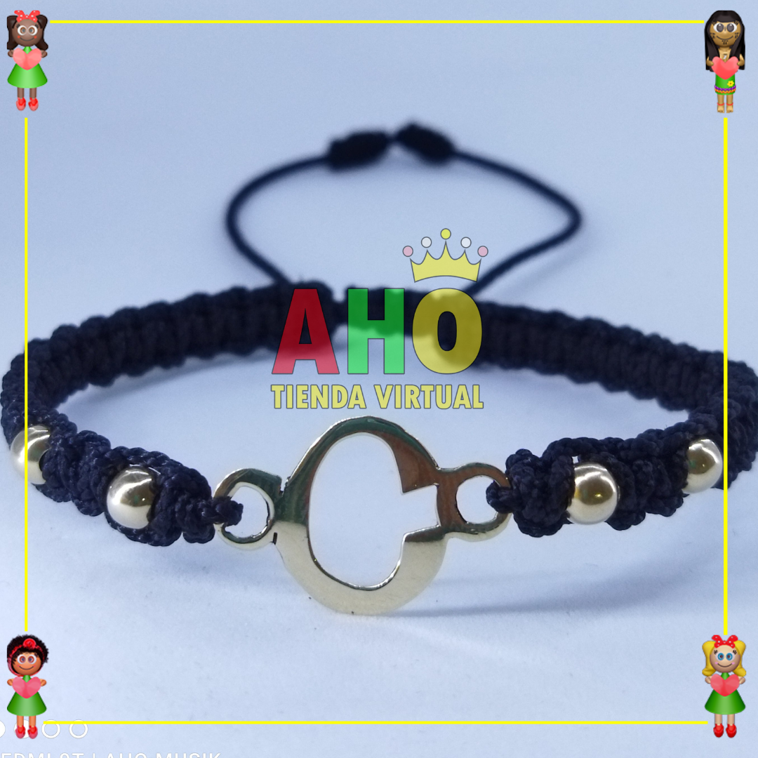Pulsera Tejida Macrame Con Letras y Nombres en Oro18k