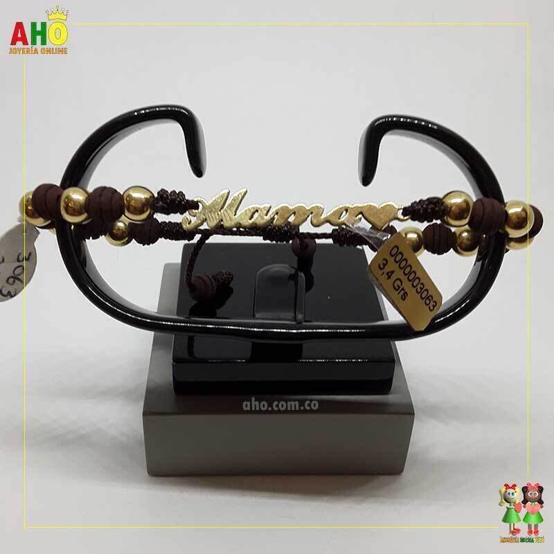 Pulsera Tejida Macrame Con Letras y Nombres en Oro18k