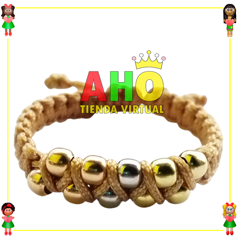 Pulsera Tejida Macrame Oro18k