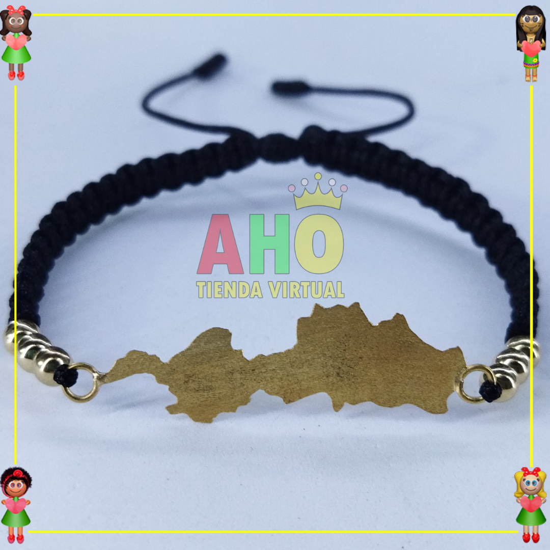 Pulsera Tejida Macrame Con Dije Chocó en Oro18k