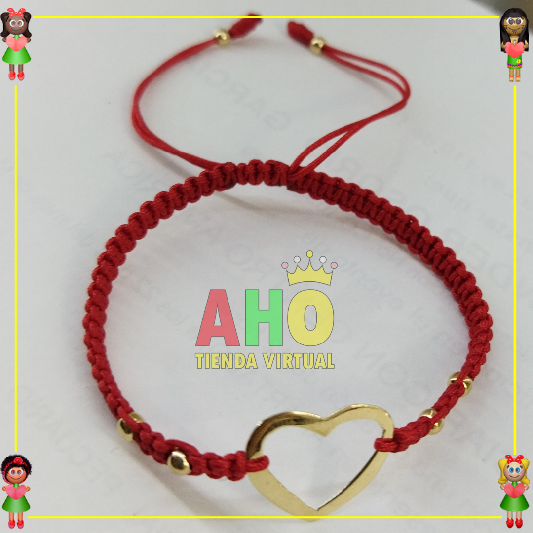 Pulsera Tejida Macrame Con Dije Oro18k