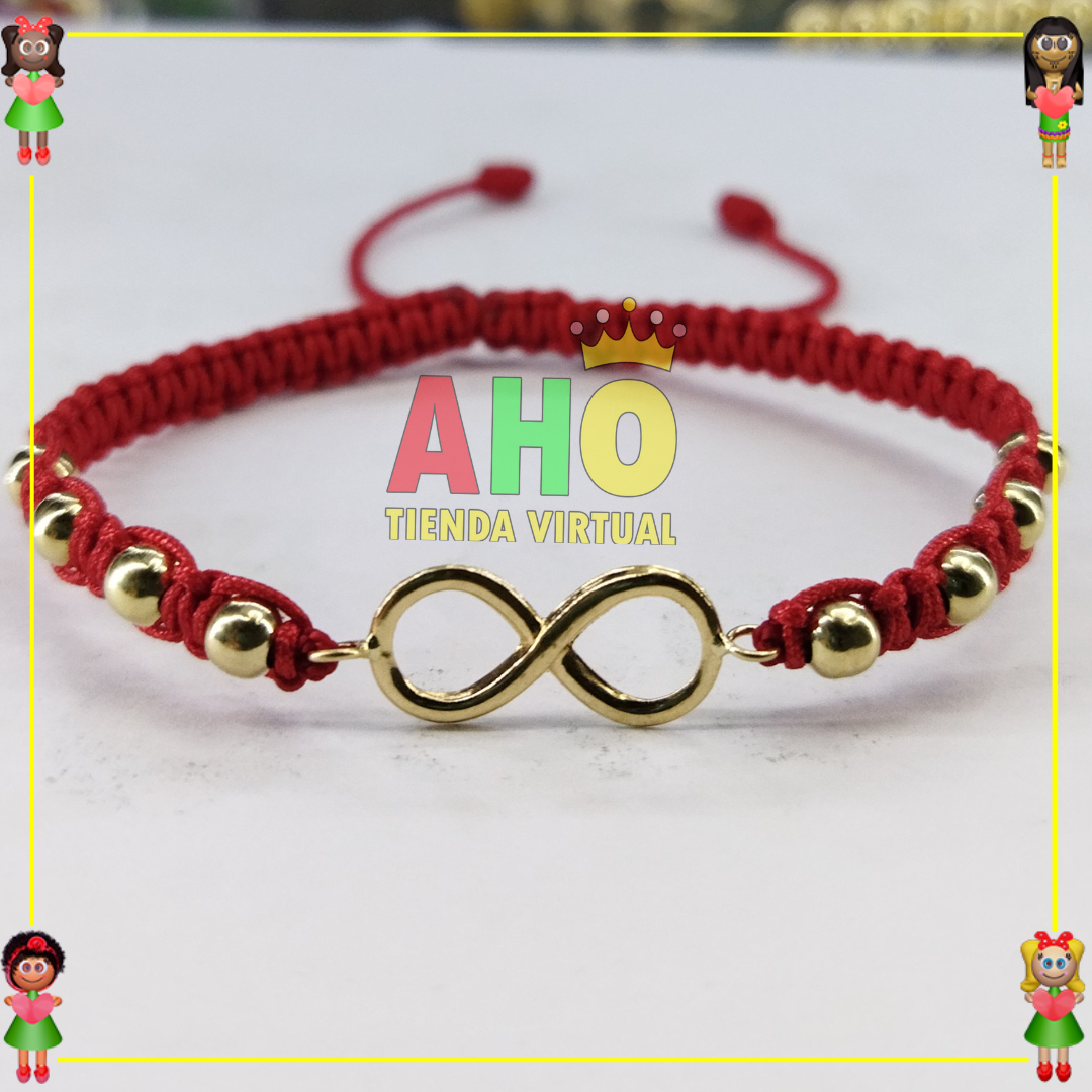 Pulsera Tejida Infinito Macrame Oro18k