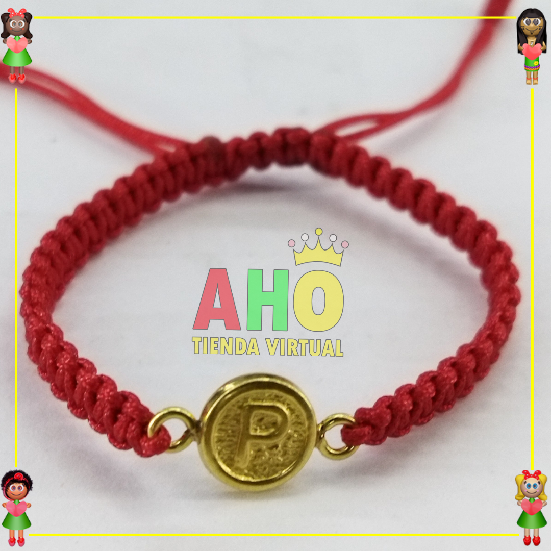 Pulsera Tejida Macrame Con Letras y Nombres en Oro18k