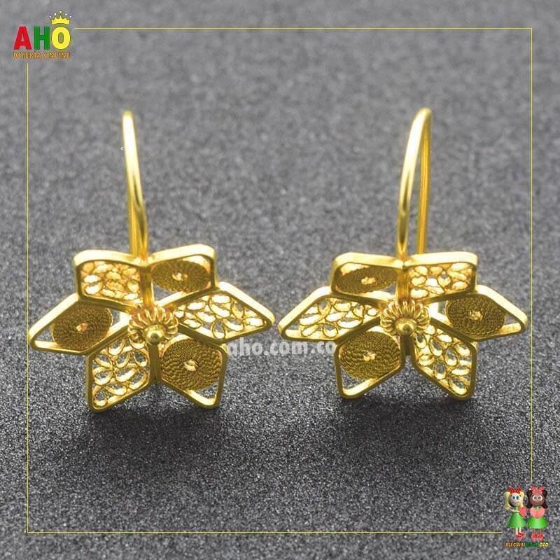 Aretes Filigrana Arte Chocoano Oro18k