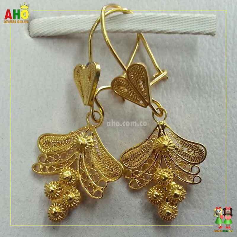 Aretes Filigrana Arte Chocoano Oro18k