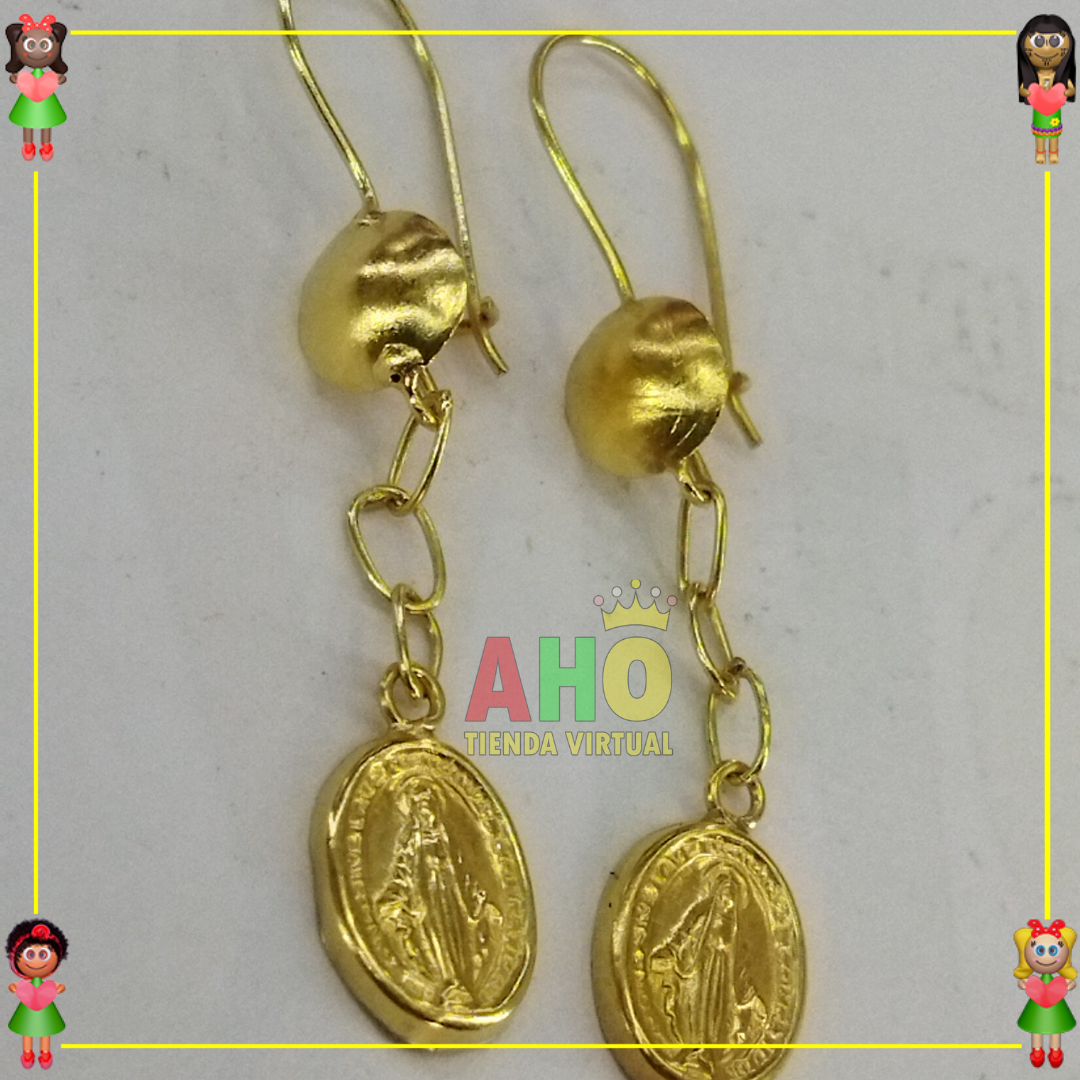 Aretes Virgen Oro18K