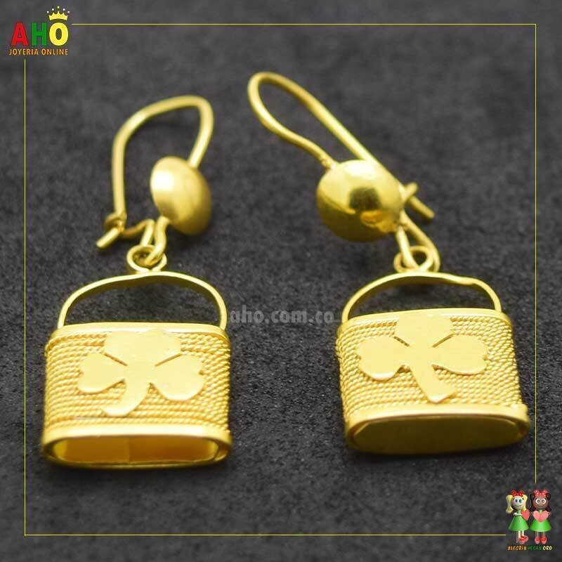 Aretes Arte Chocoano Oro18k