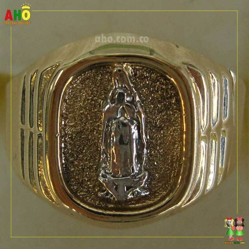 Anillo Virgen 3 Oros para Hombre Oro18k